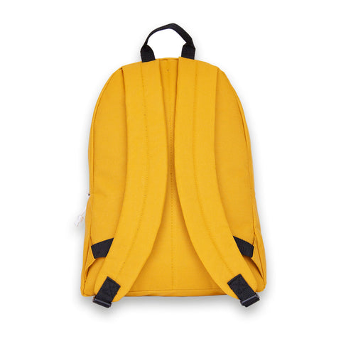 Madlug Classic Backpack in Mustard Yellow. Back profile.