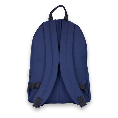 Madlug Classic Backpack in Navy. Back profile.