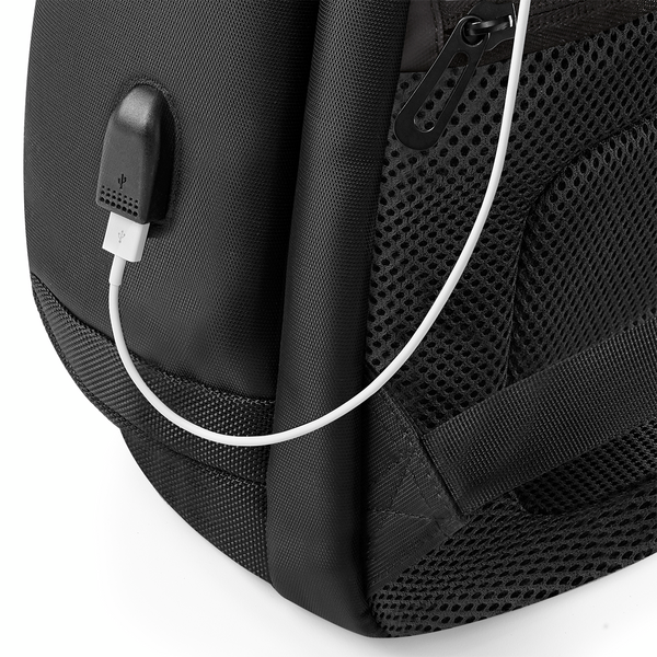 Madlug Premium Tech Backpack in Black.